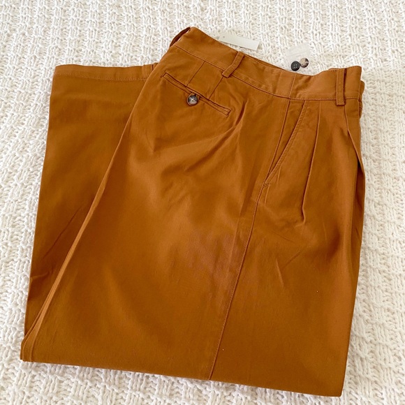 NWT Madewell Pleated Wide Leg Pants, Golden Pecan - Picture 4 of 13